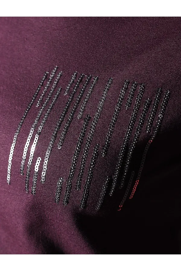 Футболка VILATTE, бургунди_блестки - фото 2