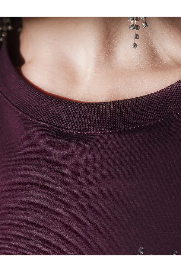 Футболка VILATTE, бургунди_блестки - фото 2