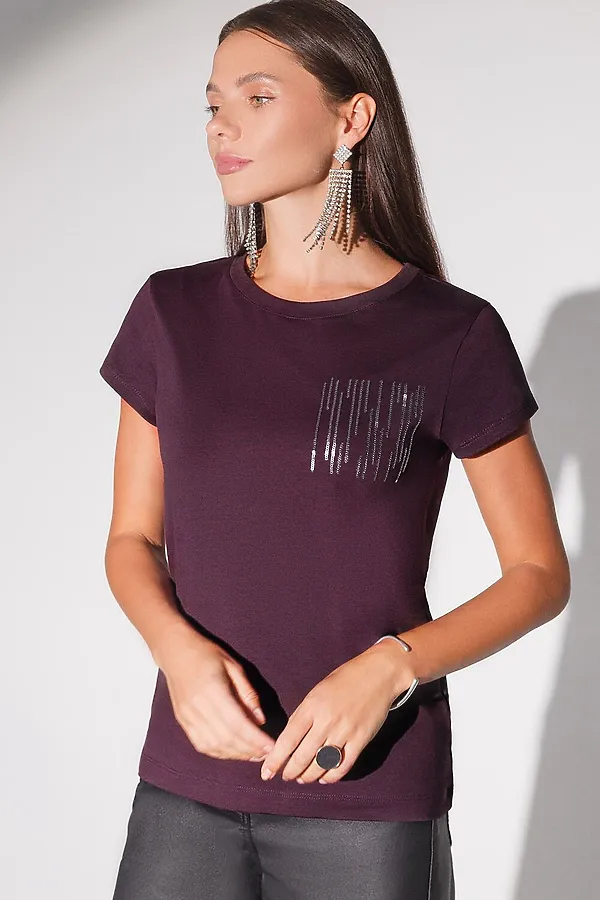 Футболка VILATTE, бургунди_блестки - фото 2