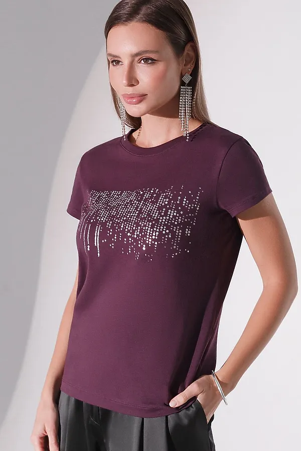 Футболка VILATTE, бургунди_дождь - фото 2