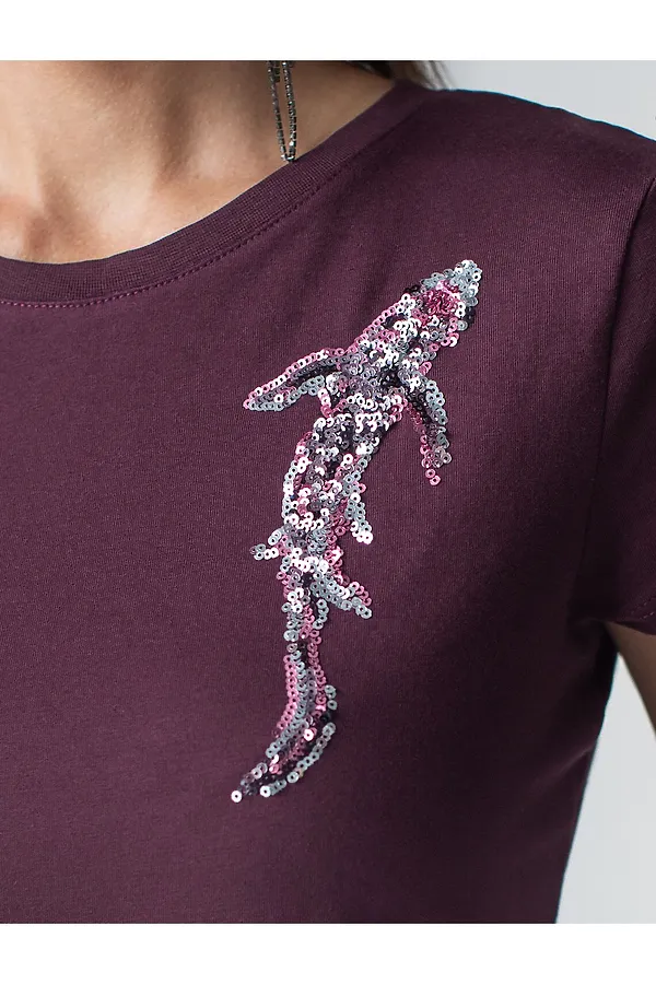 Футболка VILATTE, бургунди_рыба - фото 2