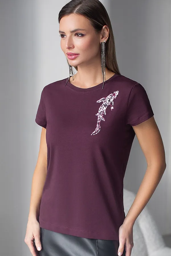 Футболка VILATTE, бургунди_рыба - фото 2