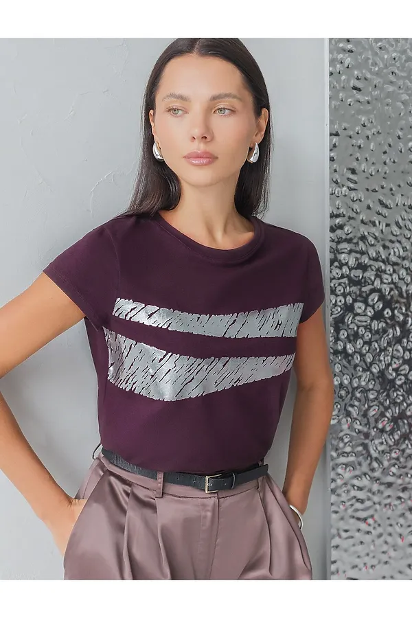 Футболка VILATTE, бургунди_штрихи - фото 2