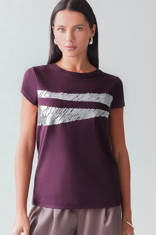 Футболка VILATTE, бургунди_штрихи - фото 2