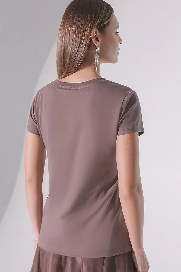 Футболка VILATTE, кофейный_shiny stripes - фото 2