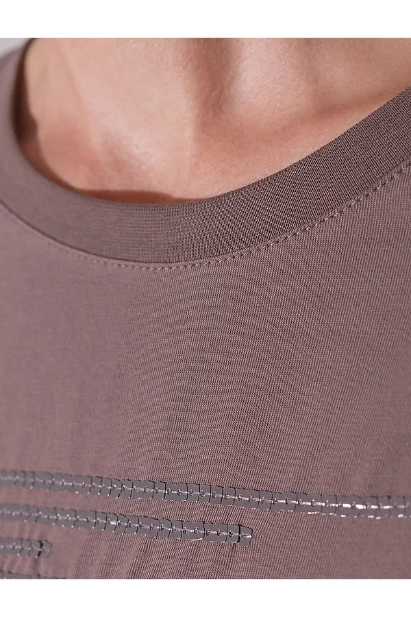 Футболка VILATTE, кофейный_shiny stripes - фото 2