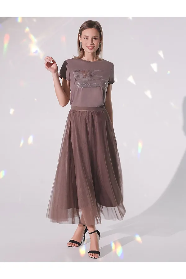 Футболка VILATTE, кофейный_shiny stripes - фото 2