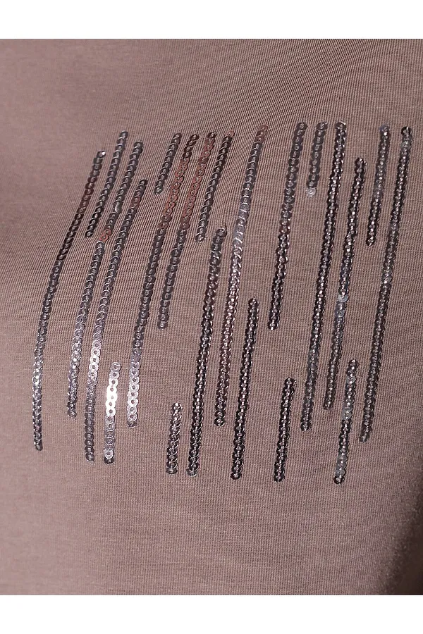 Футболка VILATTE, кофейный_блестки - фото 2