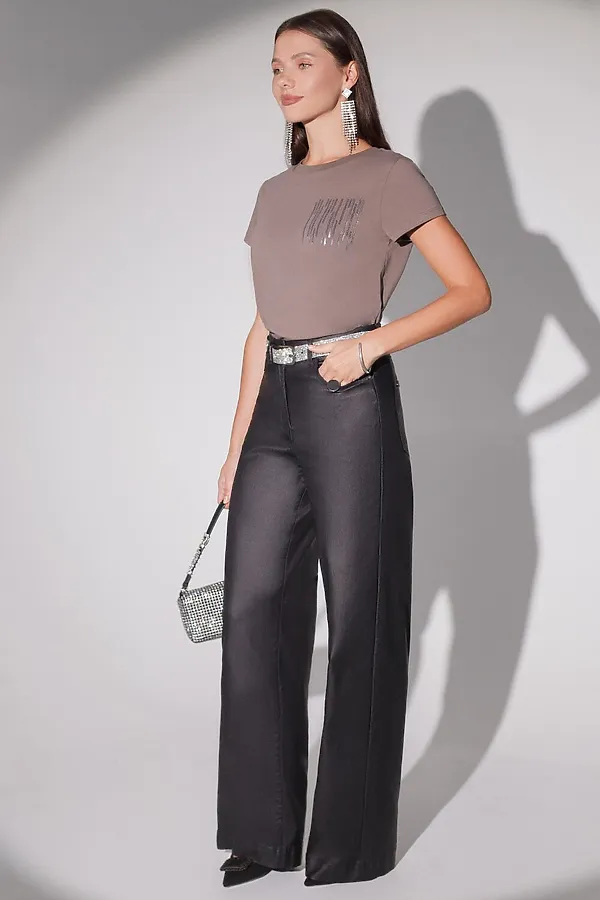 Футболка VILATTE, кофейный_блестки - фото 2