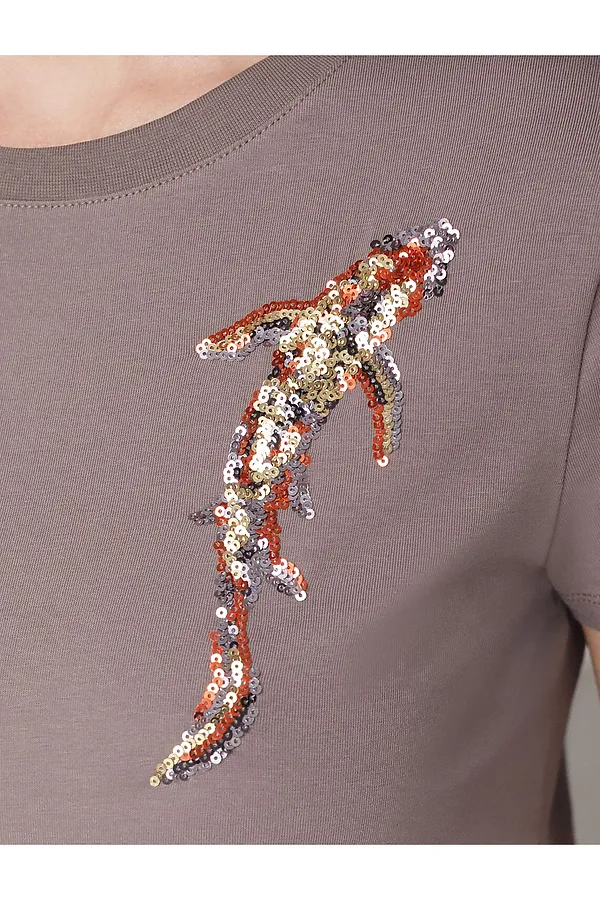 Футболка VILATTE, кофейный_рыба - фото 2