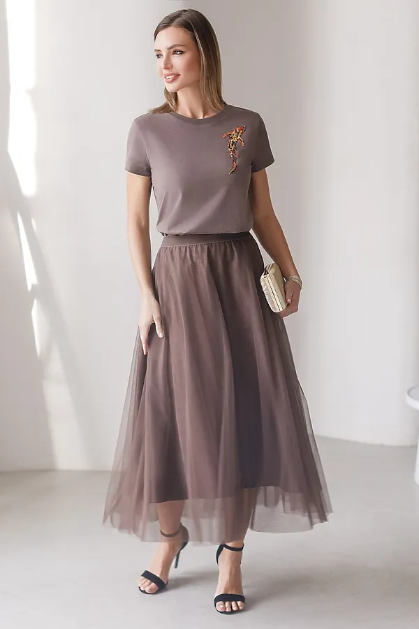 Футболка VILATTE, кофейный_рыба - фото 2