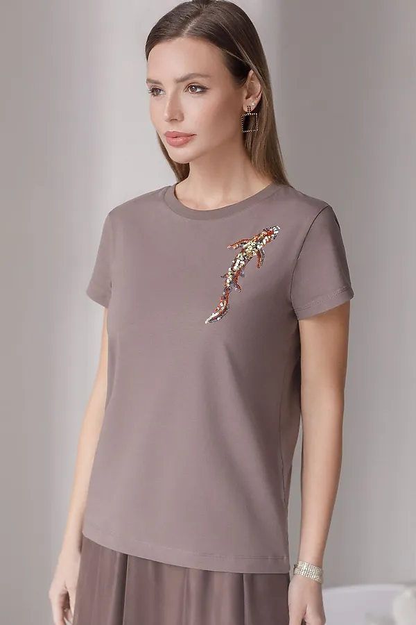 Футболка VILATTE, кофейный_рыба - фото 2