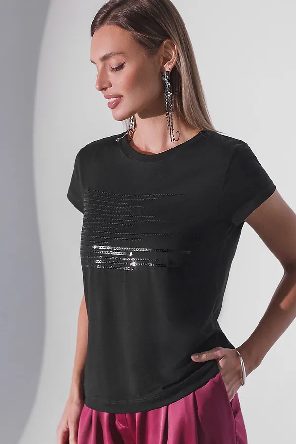 Футболка VILATTE, черный_shiny stripes - фото 2