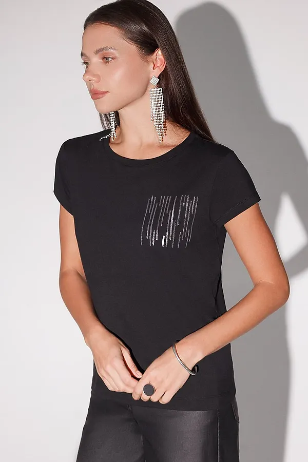 Футболка VILATTE, черный_блестки - фото 2