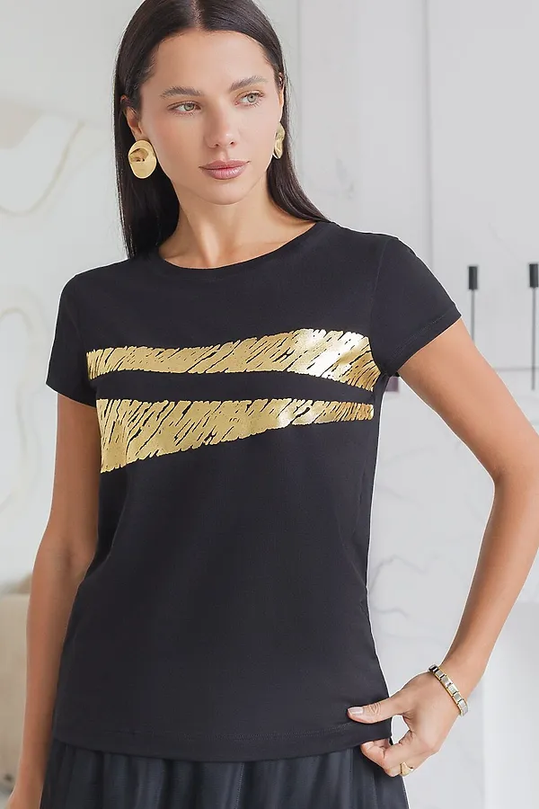 Футболка VILATTE, черный_штрихи - фото 2