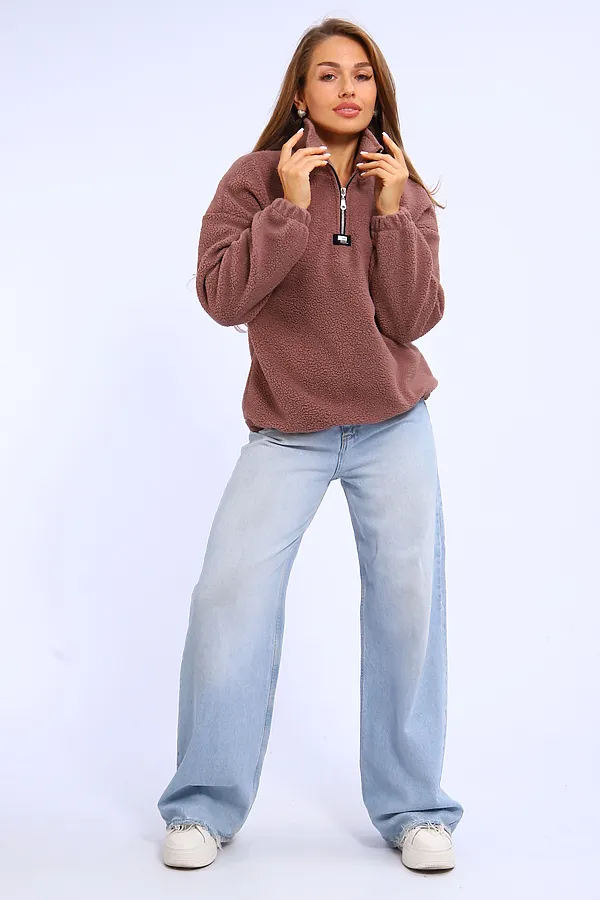 Толстовка плюшевая 001 НАТАЛИ, коричневый - фото 2