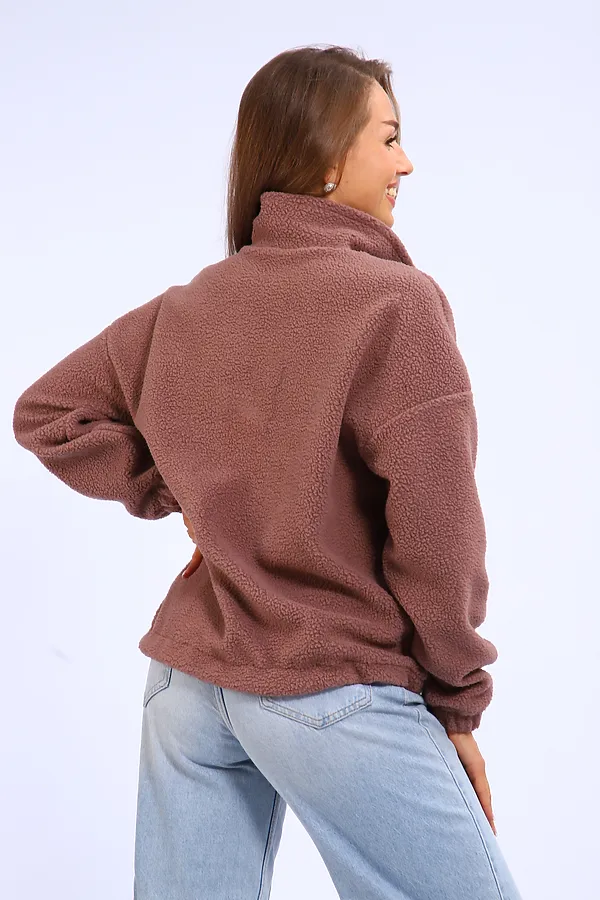 Толстовка плюшевая 001 НАТАЛИ, коричневый - фото 2