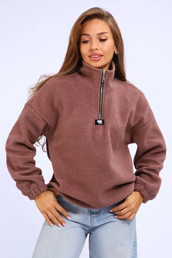 Толстовка плюшевая 001 НАТАЛИ, коричневый - фото 2