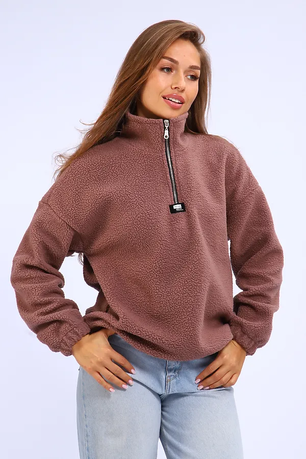 Толстовка плюшевая 001 НАТАЛИ, коричневый - фото 2