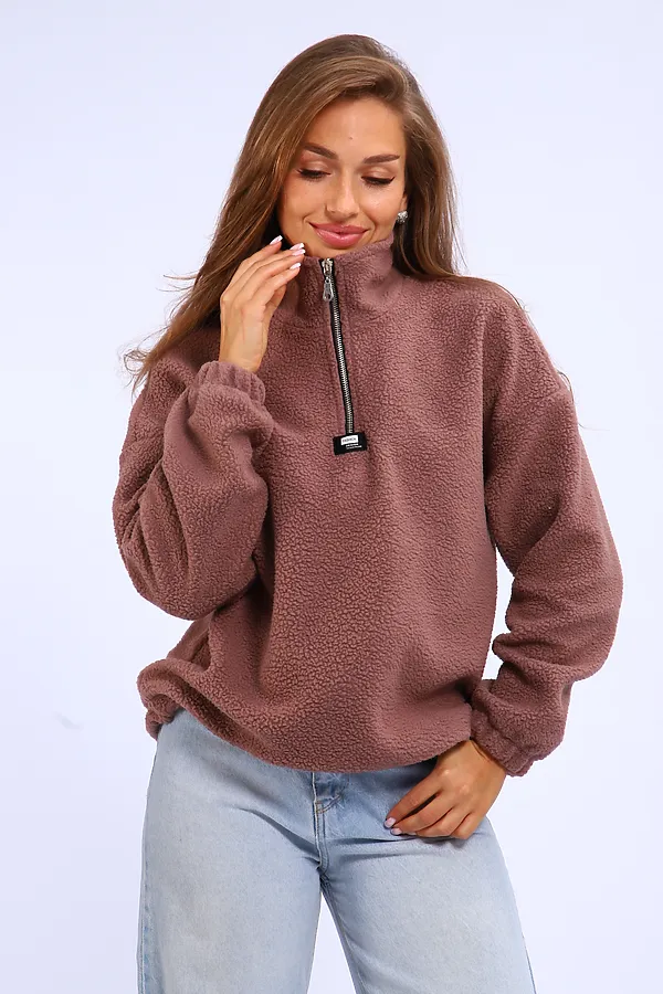 Толстовка плюшевая 001 НАТАЛИ, коричневый - фото 2