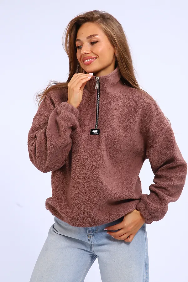 Толстовка плюшевая 001 НАТАЛИ, коричневый - фото 2