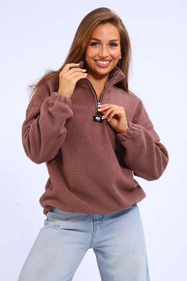Толстовка плюшевая 001 НАТАЛИ, коричневый - фото 2