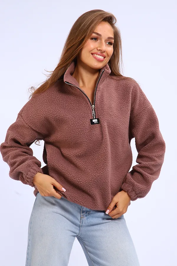 Толстовка плюшевая 001 НАТАЛИ, коричневый - фото 2