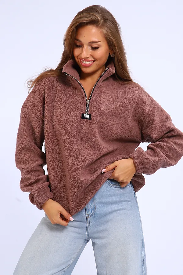 Толстовка плюшевая 001 НАТАЛИ, коричневый - фото 2