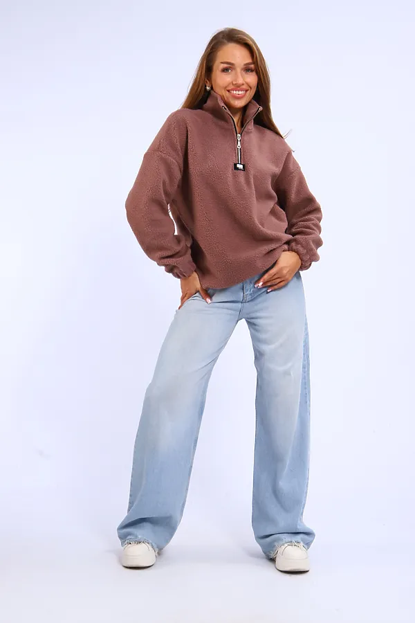 Толстовка плюшевая 001 НАТАЛИ, коричневый - фото 2