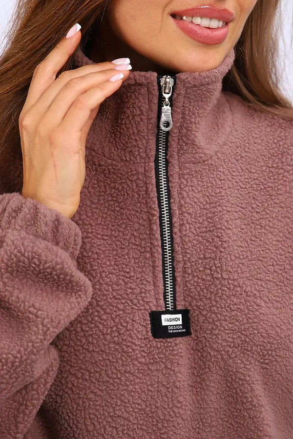 Толстовка плюшевая 001 НАТАЛИ, коричневый - фото 2