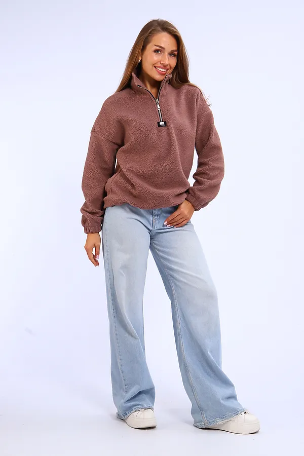 Толстовка плюшевая 001 НАТАЛИ, коричневый - фото 2