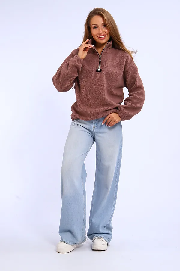 Толстовка плюшевая 001 НАТАЛИ, коричневый - фото 2