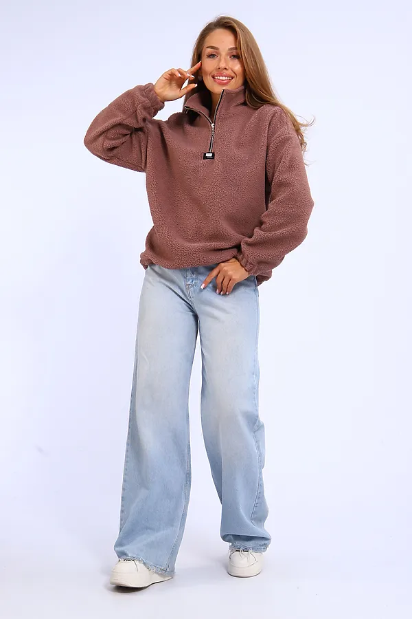 Толстовка плюшевая 001 НАТАЛИ, коричневый - фото 2