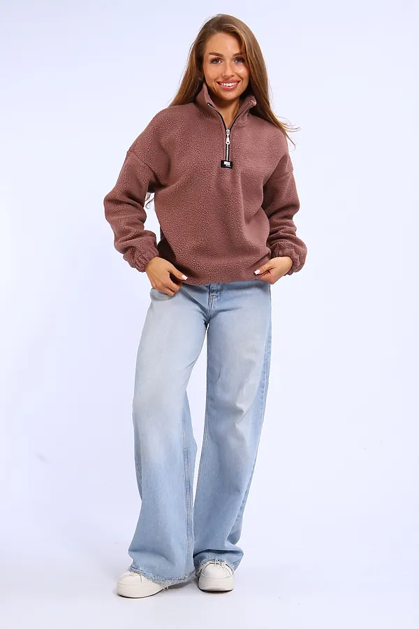 Толстовка плюшевая 001 НАТАЛИ, коричневый - фото 2