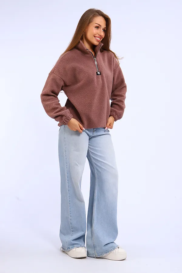 Толстовка плюшевая 001 НАТАЛИ, коричневый - фото 2