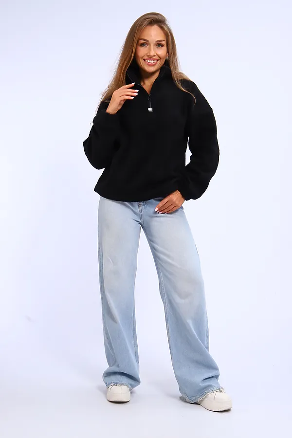 Толстовка плюшевая 001 НАТАЛИ, черный - фото 2