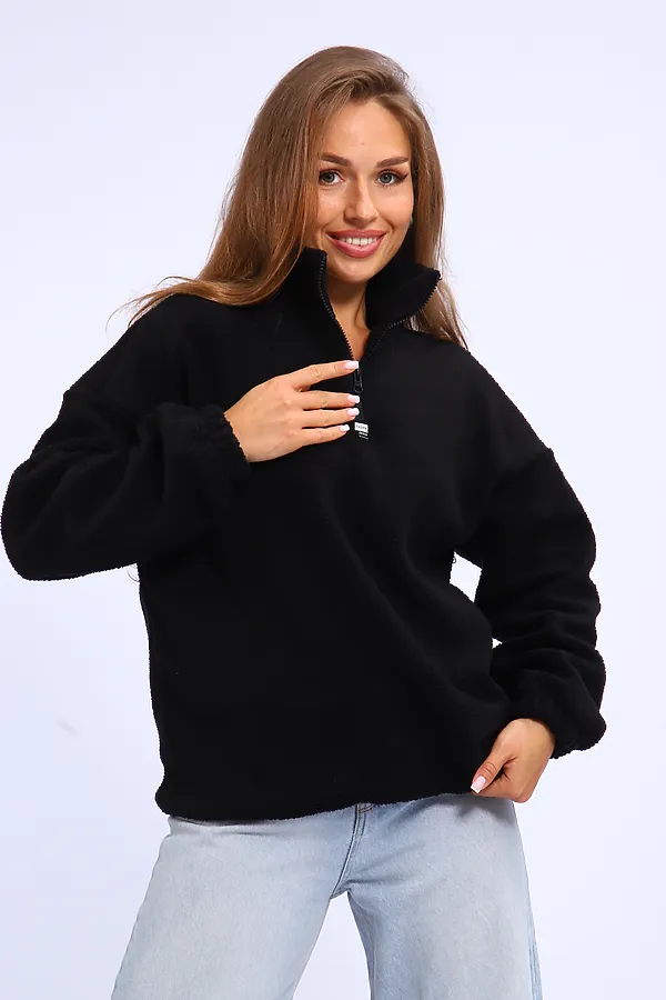 Толстовка плюшевая 001 НАТАЛИ, черный - фото 2