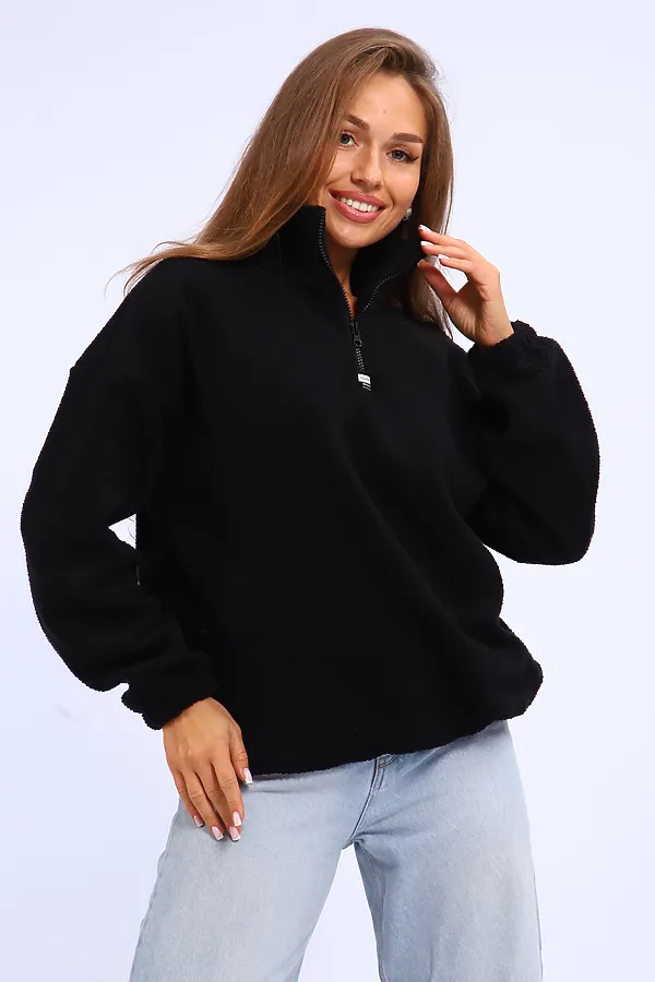 Толстовка плюшевая 001 НАТАЛИ, черный - фото 2