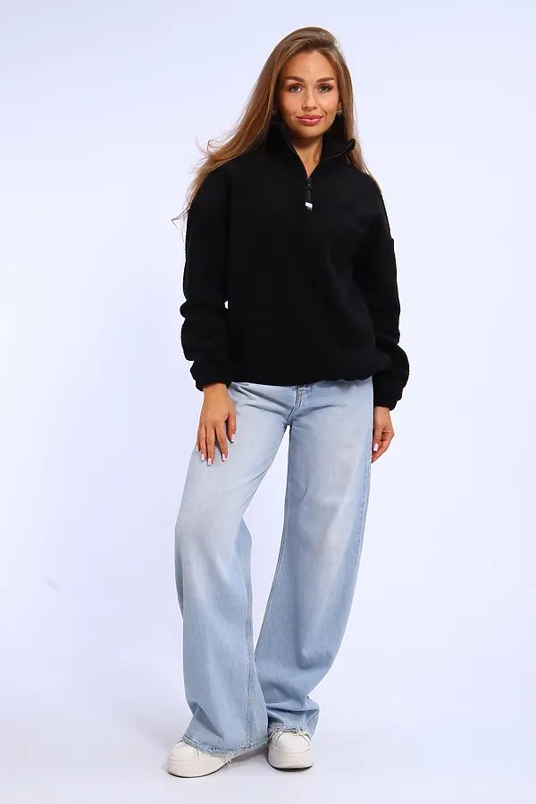 Толстовка плюшевая 001 НАТАЛИ, черный - фото 2