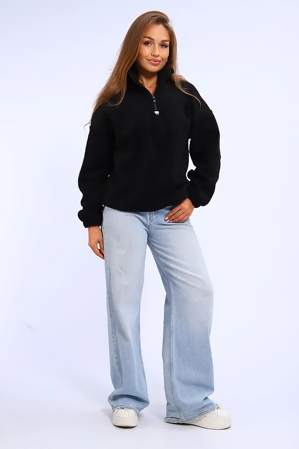 Толстовка плюшевая 001 НАТАЛИ, черный - фото 2