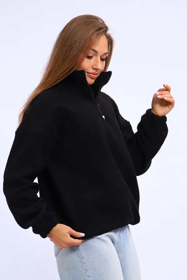 Толстовка плюшевая 001 НАТАЛИ, черный - фото 2