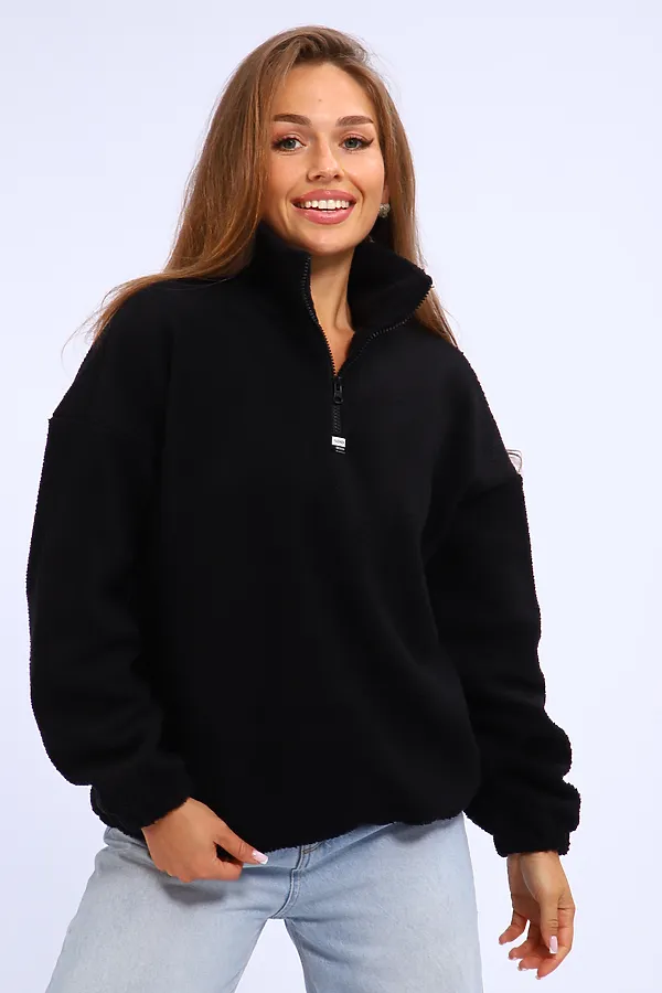 Толстовка плюшевая 001 НАТАЛИ, черный - фото 2