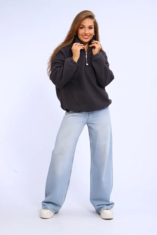 Толстовка плюшевая 001 НАТАЛИ, графит - фото 2