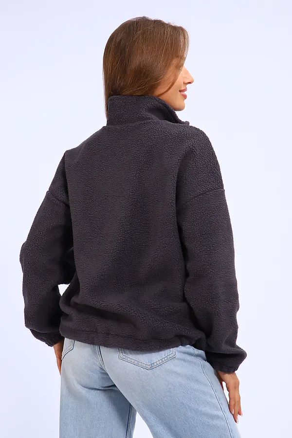 Толстовка плюшевая 001 НАТАЛИ, графит - фото 2