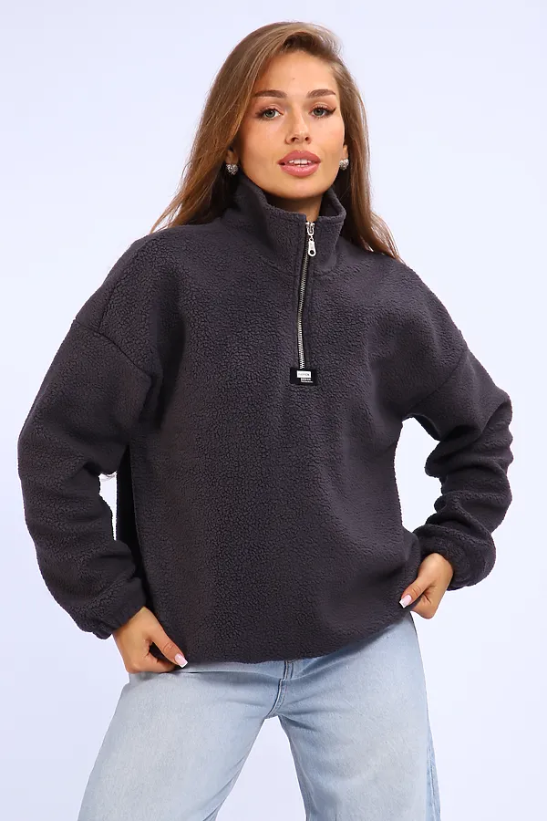 Толстовка плюшевая 001 НАТАЛИ, графит - фото 2