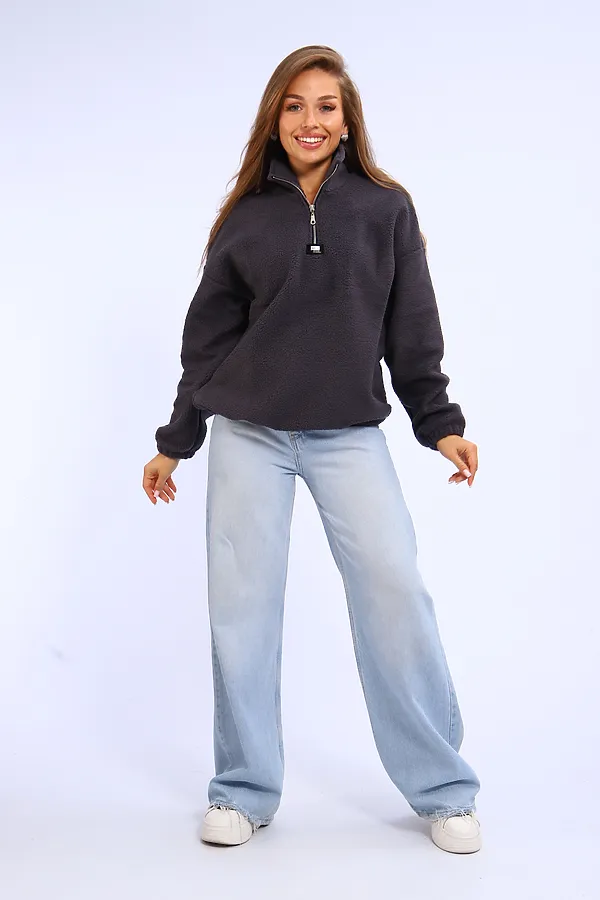 Толстовка плюшевая 001 НАТАЛИ, графит - фото 2