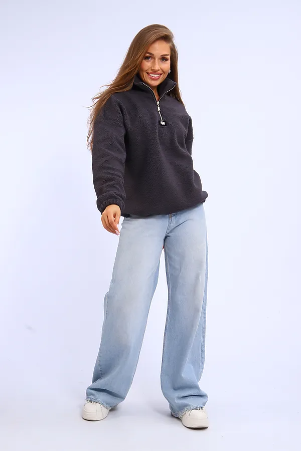 Толстовка плюшевая 001 НАТАЛИ, графит - фото 2