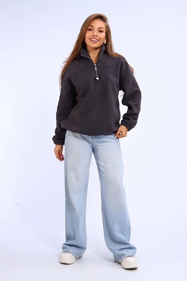 Толстовка плюшевая 001 НАТАЛИ, графит - фото 2