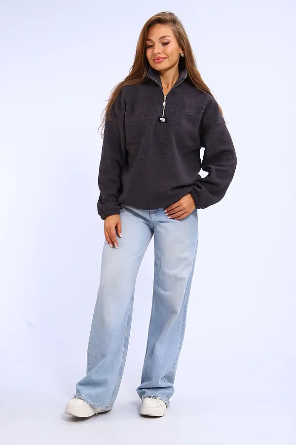 Толстовка плюшевая 001 НАТАЛИ, графит - фото 2