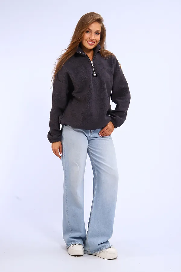 Толстовка плюшевая 001 НАТАЛИ, графит - фото 2